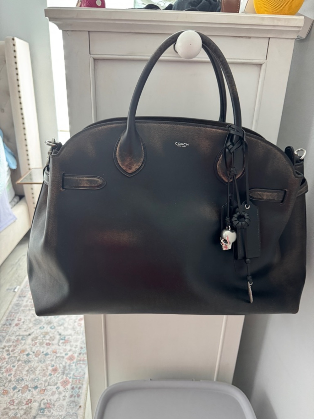 Coach loved leather  Dome Satchel with Charm 48cm